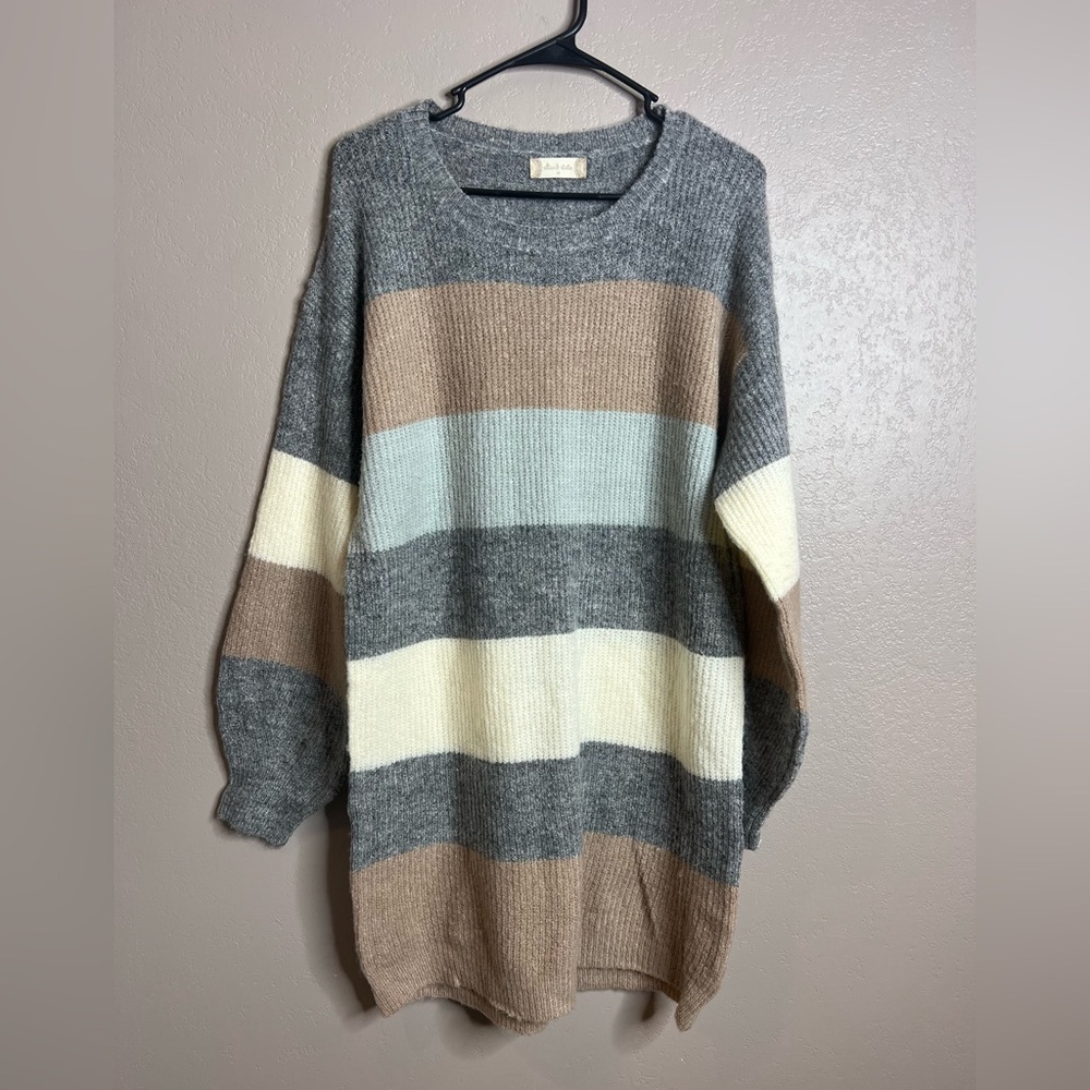 Altar’d State Striped Crew Neck Sweater